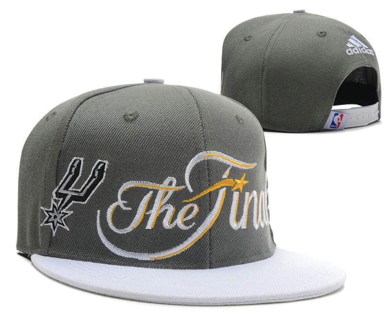 San Antonio Spurs Adidas 2014 NBA Finals Champions Grey Snapback Hat DF 1 0701